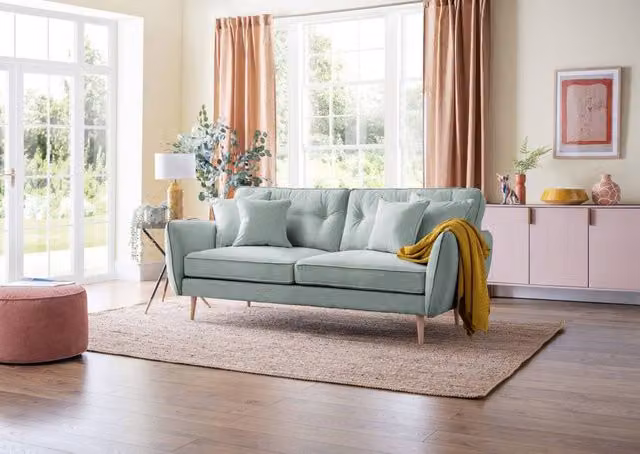 The Great Sofa Company Ailis Large Upholstered Sofa in Turquoise Faro Aqua – 1