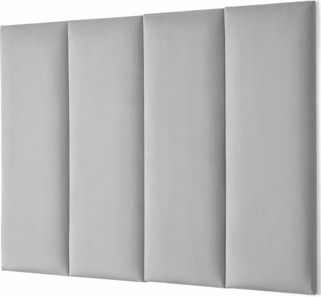 NOVECRAFTO Grey Velvet Wall Mounted Anti-Collision Headboard Panels with Adhesive, 4 Pack
