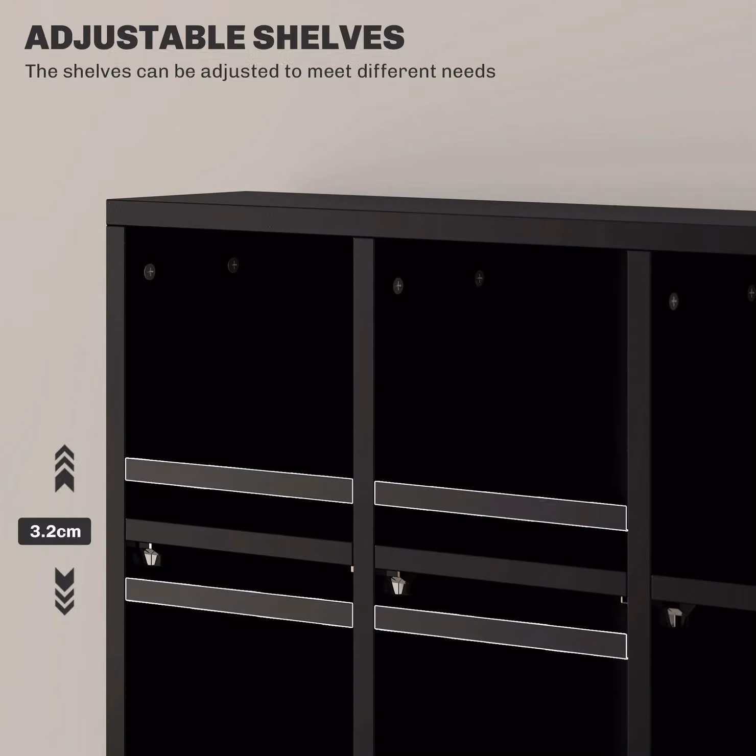 HOMCOM Modern DVD and CD Media Storage Rack with Adjustable Shelves, Black and Natural – 5
