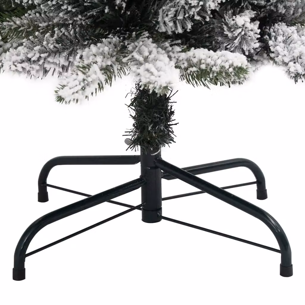 Berkfield Home Artificial Slim Flocked Snow Christmas Tree in White, Height: 240 cm – 5