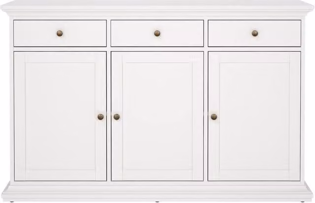 CALICOSY Sofia 3-Door 3-Drawer Sideboard in White
