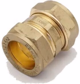 PrimaPlus Brass Compression Coupling 22mm, Grey (Pack of 10)