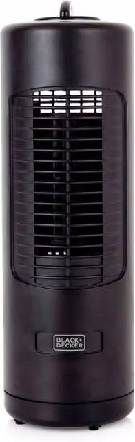 Black + Decker 12 Inch Mini Capsule Tower Fan with Oscillation, Black