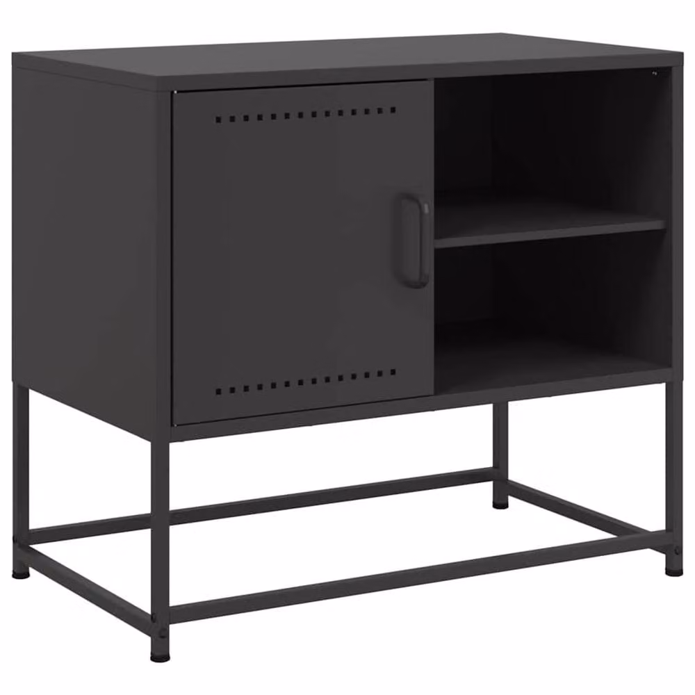 Berkfield Home Industrial TV Cabinet in Black Metal, W/D/H: 68 x 39 x 60.5 cm – 3