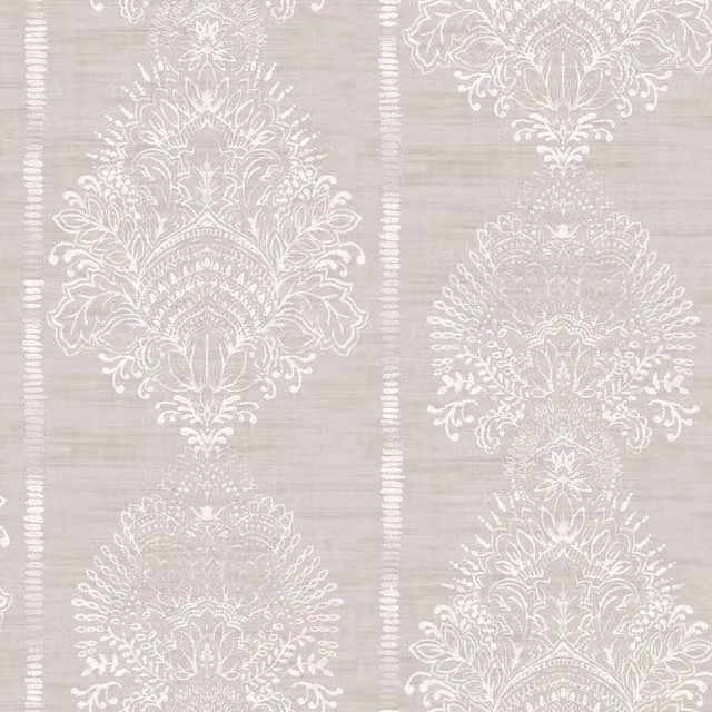 Arthouse Silk Road Paisley Wallpaper in White and Beige