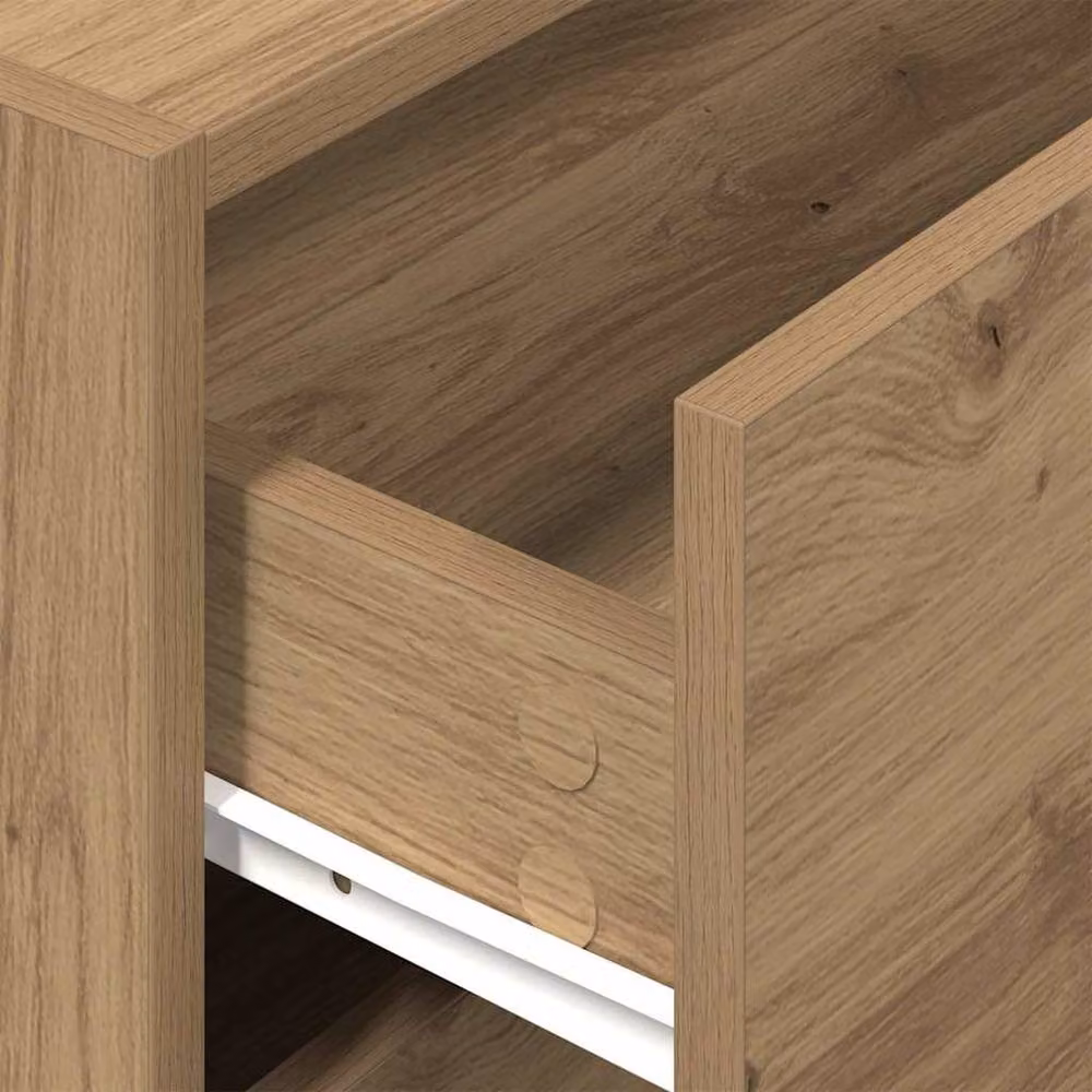 Berkfield Home Artisan Oak Durable Cabinet with 2 Drawers, Brown, W: 60 cm, D: 31 cm, H: 40 cm – 3