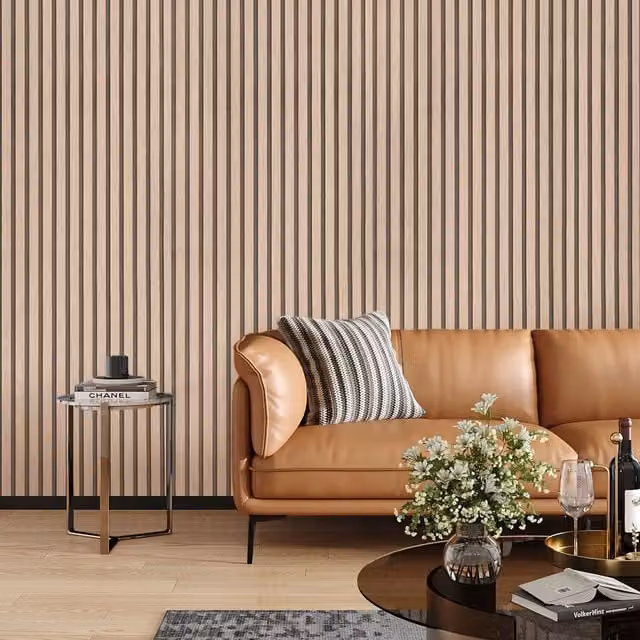 Kidkid 3D Wood Effect Textured Self Adhesive PVC Wallpaper in Yellow