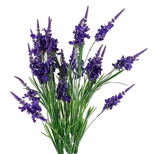 Purple Larkspur Leaf Design Artificial Textile Flowers