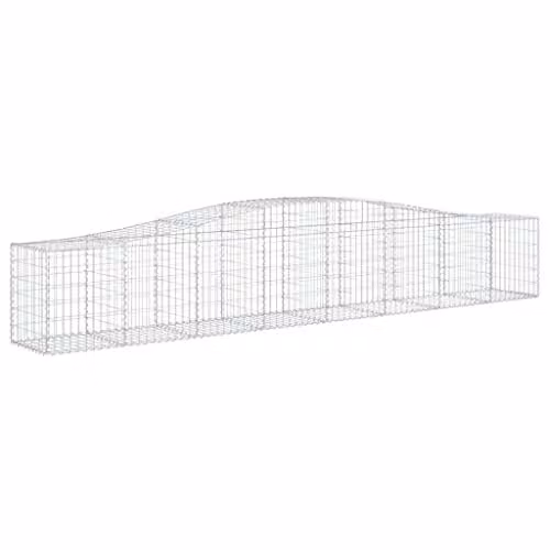 vidaXL Arched Gabion Baskets, 25 Pieces, Silver Galvanised Steel, W/D/H: 400 x 50 x 60/80 cm