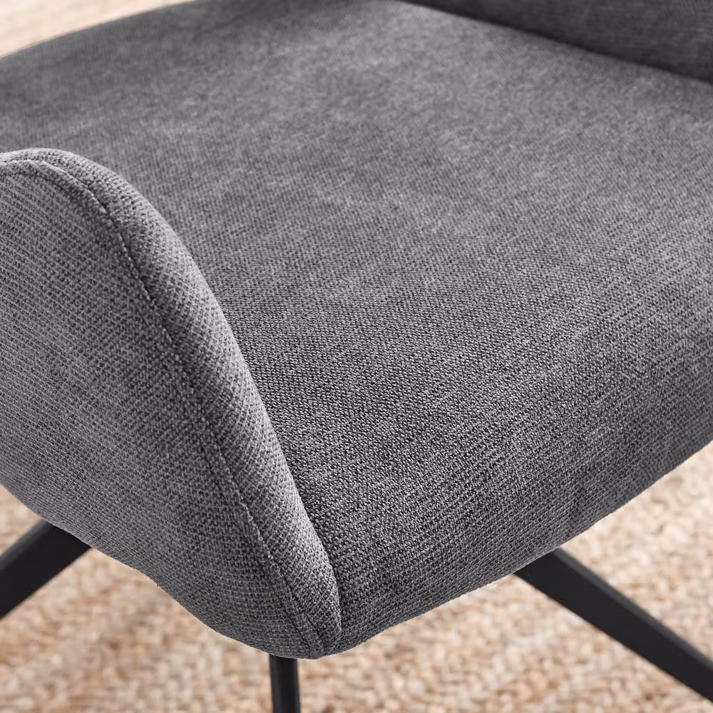 FurnitureboxUK Set of 2 Layla Grey Fabric Swivel Dining Chairs – 3