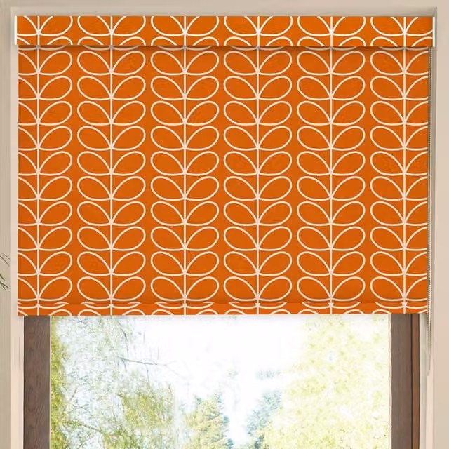 Orla Kiely Linear Stem Translucent Made to Measure Roller Blind in Persimmon Orange
