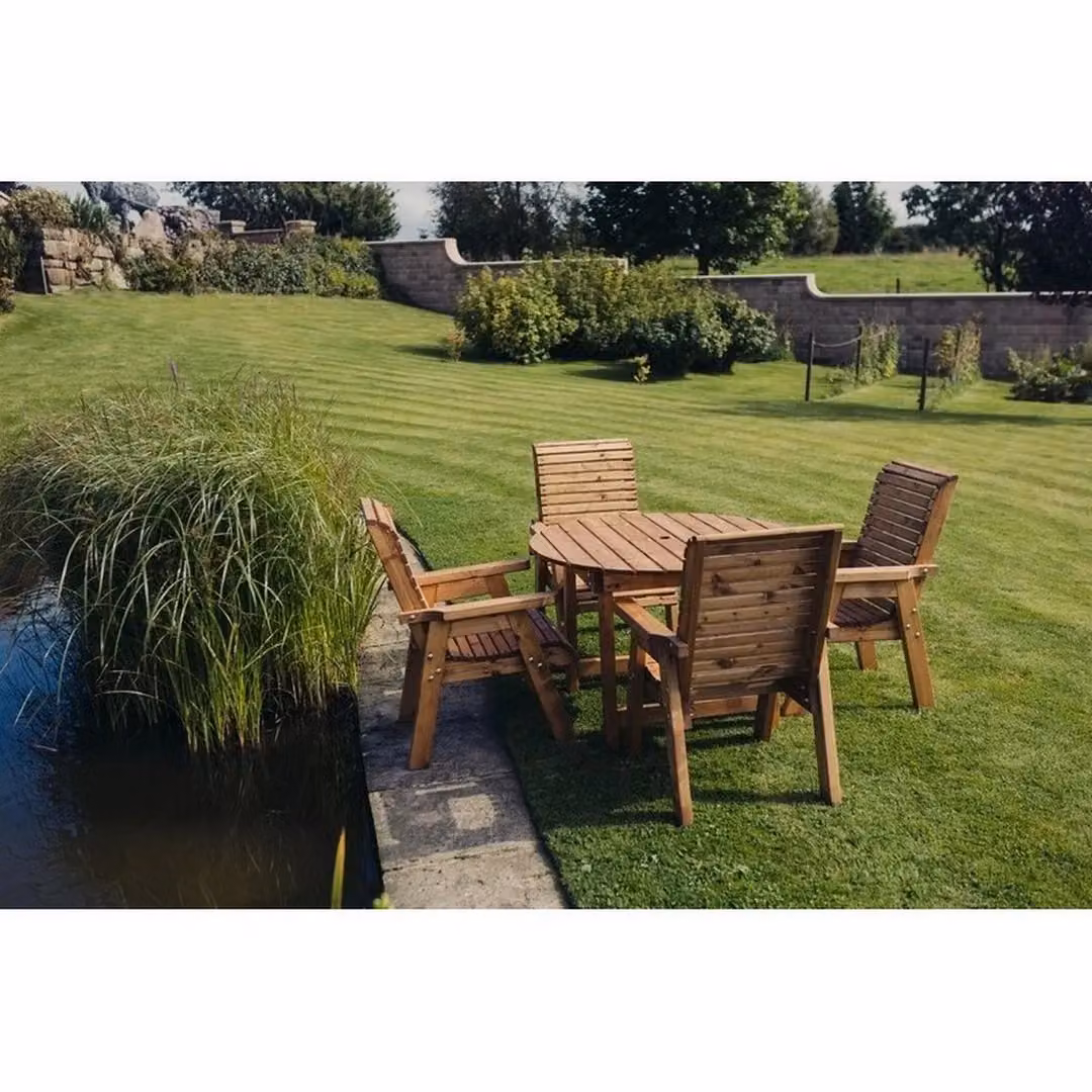 Churnet Valley Garden Furniture Ltd Valley Round 4XC Garden Furniture Set with Brown Cushions – 2