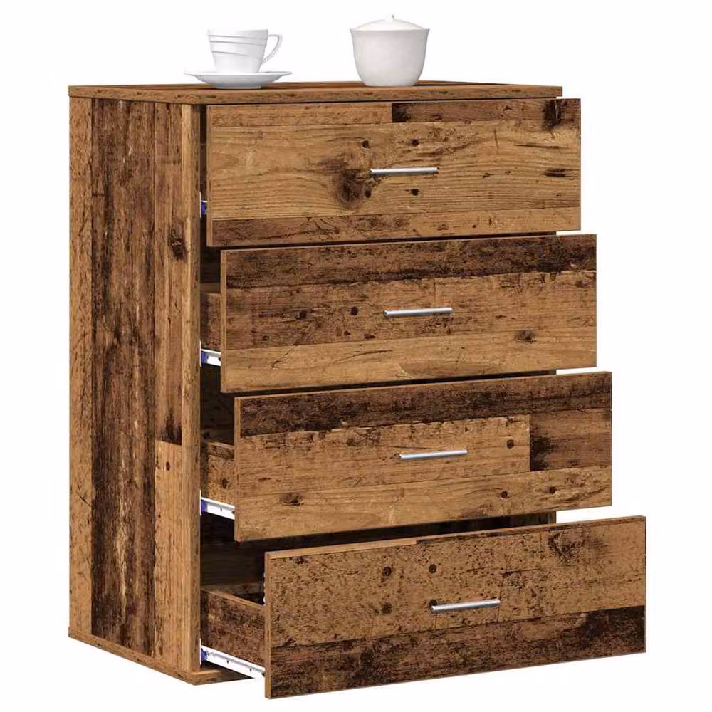 Berkfield Home Modern Sideboard with Drawer in Brown Old Wood Finish – 2