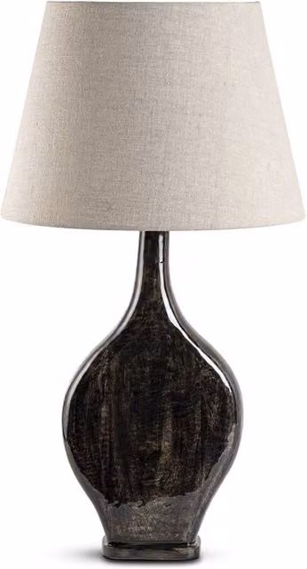 Elm Home And Garden Large Rustic Wash Enamel Table Lamp in Black and Brown – 1