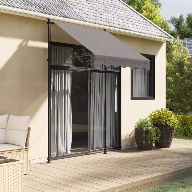 Berkfield Home Retractable Folding Arm Awning in Anthracite and Black, W/D/H: 150 x 150 x 150 cm – 1