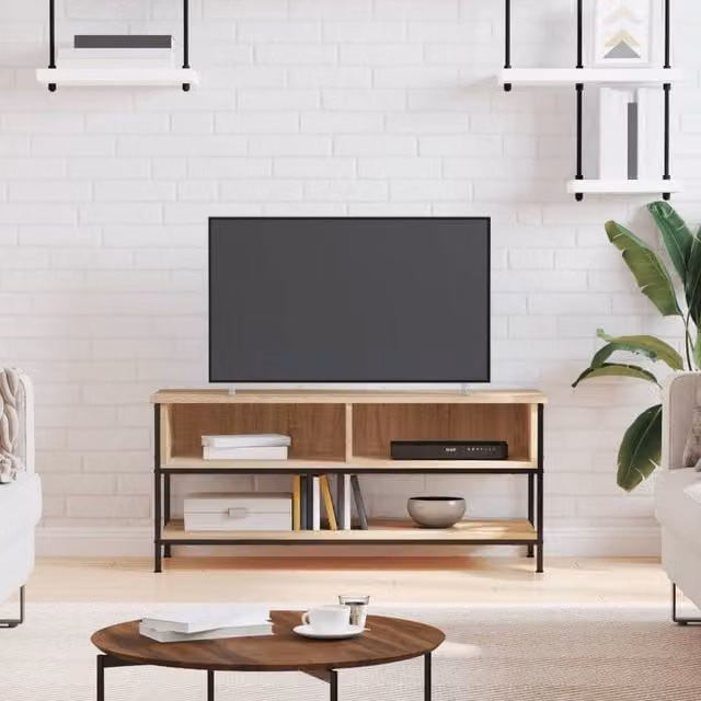 Berkfield Home Sonoma Oak TV Cabinet in Brown, W/D/H: 100 x 35 x 45 cm – 1