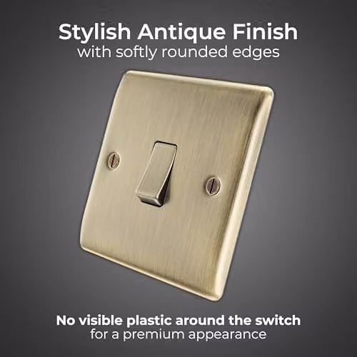 BG Electrical Nexus Metal Single Two Way Wall Light Switch, Antique Brass – 2
