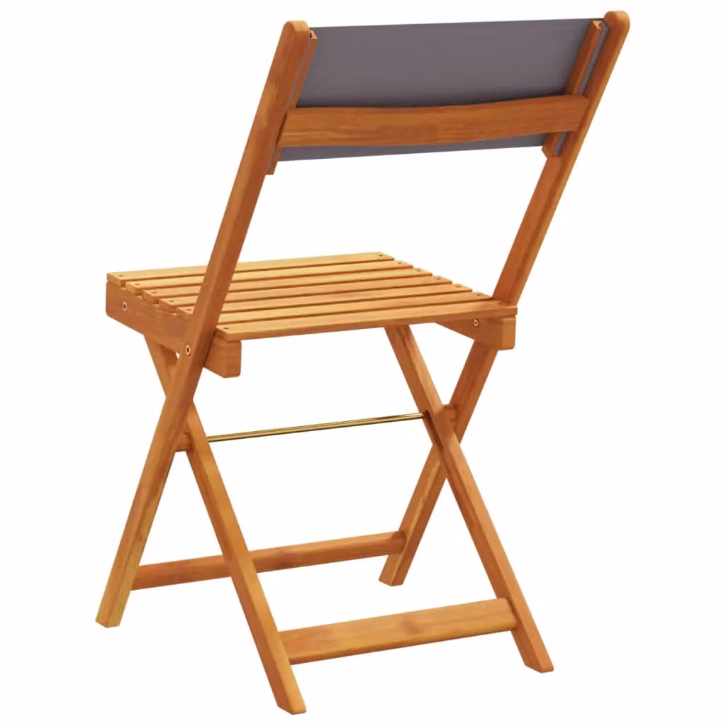 Berkfield Home Set of 6 Folding Garden Chairs in Anthracite Fabric and Acacia Wood – 2