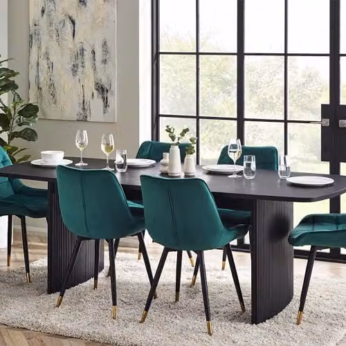 Julian Bowen Louis Black Ash Extendable Rectangular Dining Table W: 180 cm, D: 90 cm – 1