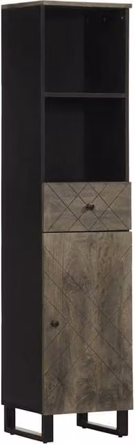 Berkfield Home Black Mango Wood Bathroom Cabinet W/D/H: 38 x 33 x 160 cm – 1