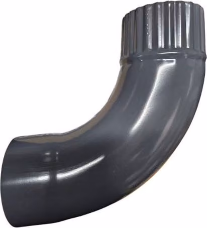Galeco Galvanised Steel 90 Degree Downpipe Bend, 87mm, Graphite Grey