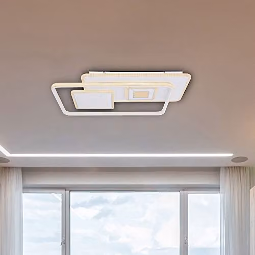 Netlighting Roderick LED Ceiling Light, White, Dimmable with Remote Control, W/D/H: 65 x 44 x 6 cm – 5