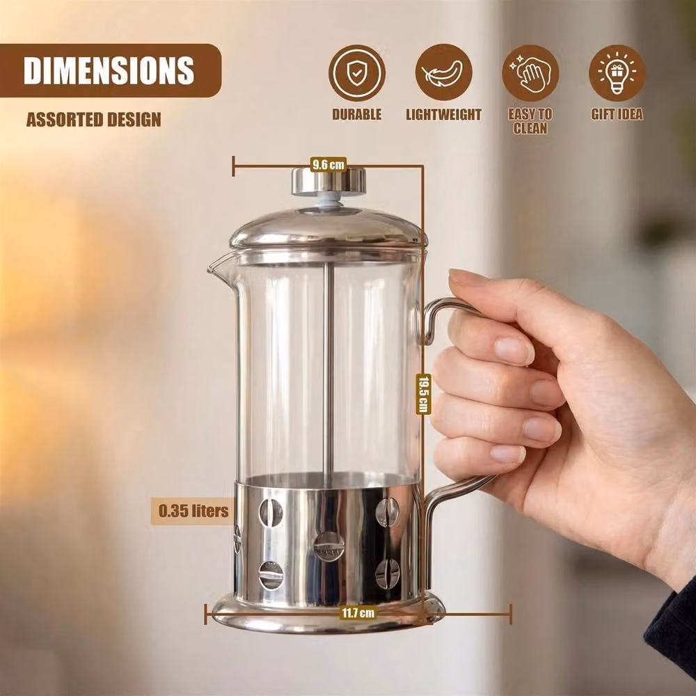 SPETLEK 350ml Stainless Steel and Glass French Press Cafetiere in Clear – 4