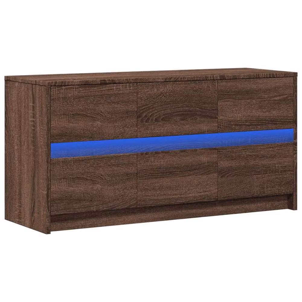 Berkfield Home Modern TV Cabinet with LED in Brown Oak, W/D/H: 100 x 34 x 50 cm – 2