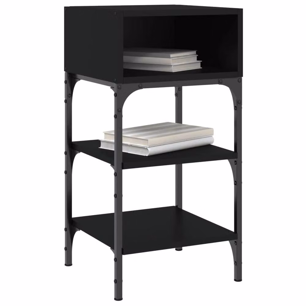 Berkfield Home Set of 2 Black Industrial Bedside Tables, W/D/H: 35 x 34.5 x 70 cm – 3