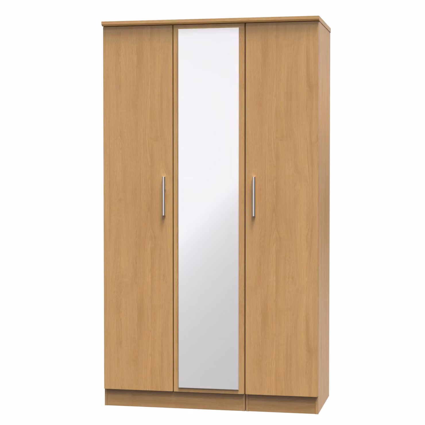 2 U Windsor Ready Assembled Tall Triple Mirror Wardrobe in Light Brown – 2