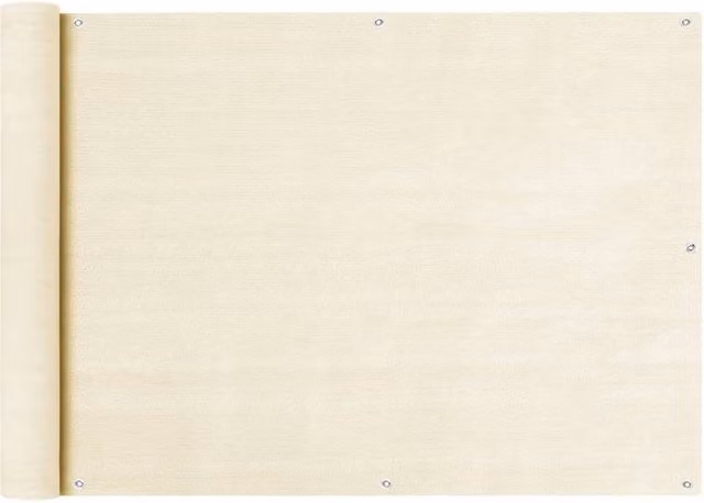Berkfield Home Beige HDPE Balcony Screen, W: 75 cm, L: 600 cm
