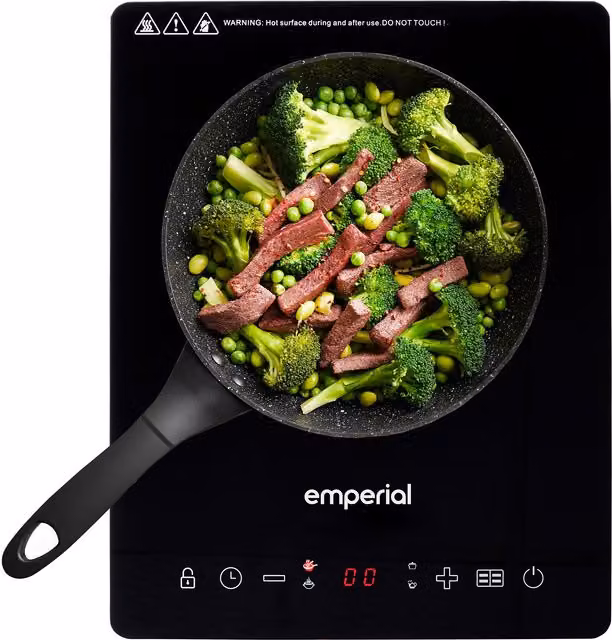 Emperial 2000W Single Induction Hob with Digital Display and Timer in Black – 1