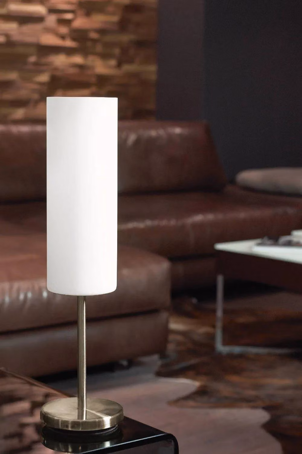 Eglo Troy 3 White and Silver Glass and Metal Table Lamp – 3