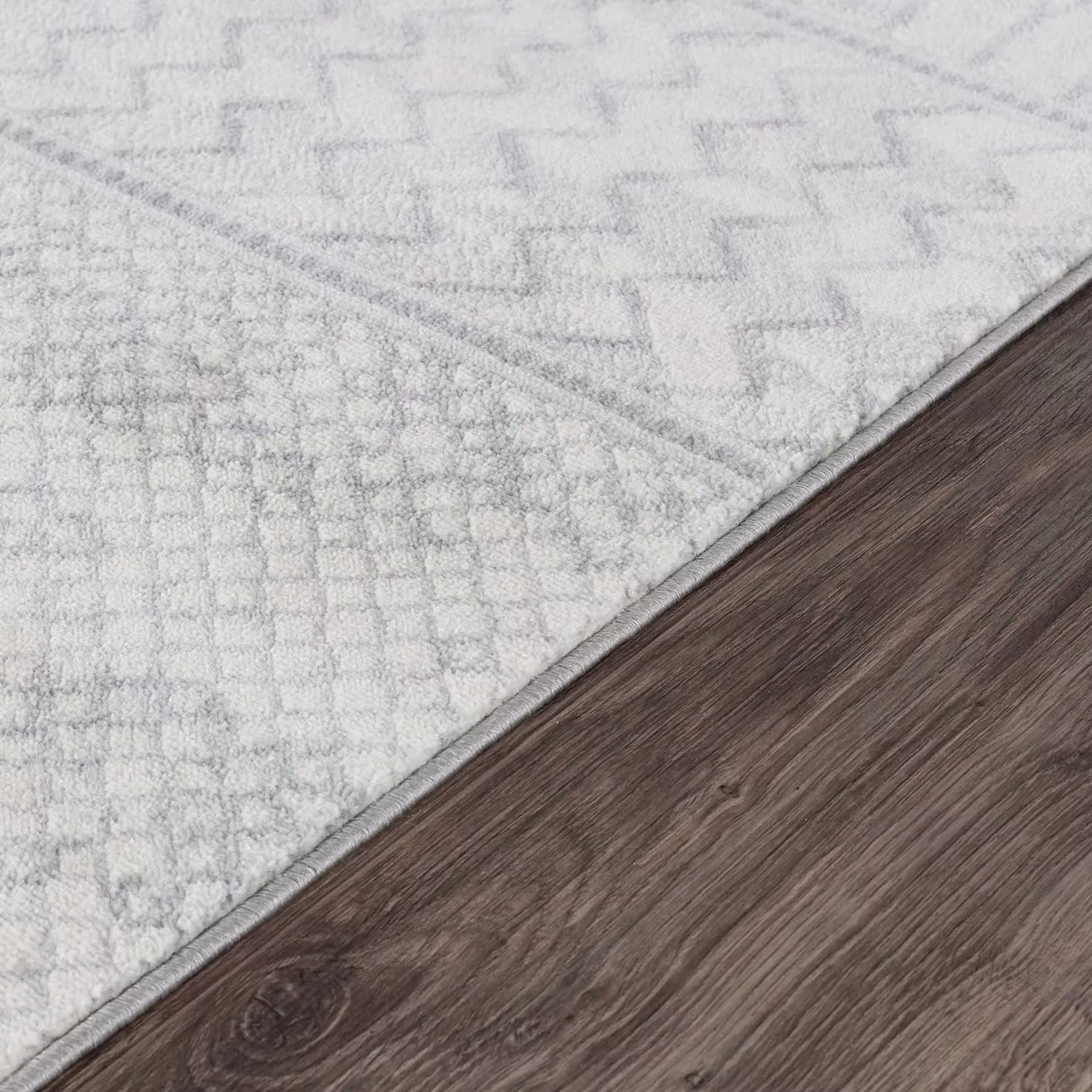 Livabliss Monaco Geometric Grey and Silver Wool Rug, W: 130 cm, L: 190 cm – 3