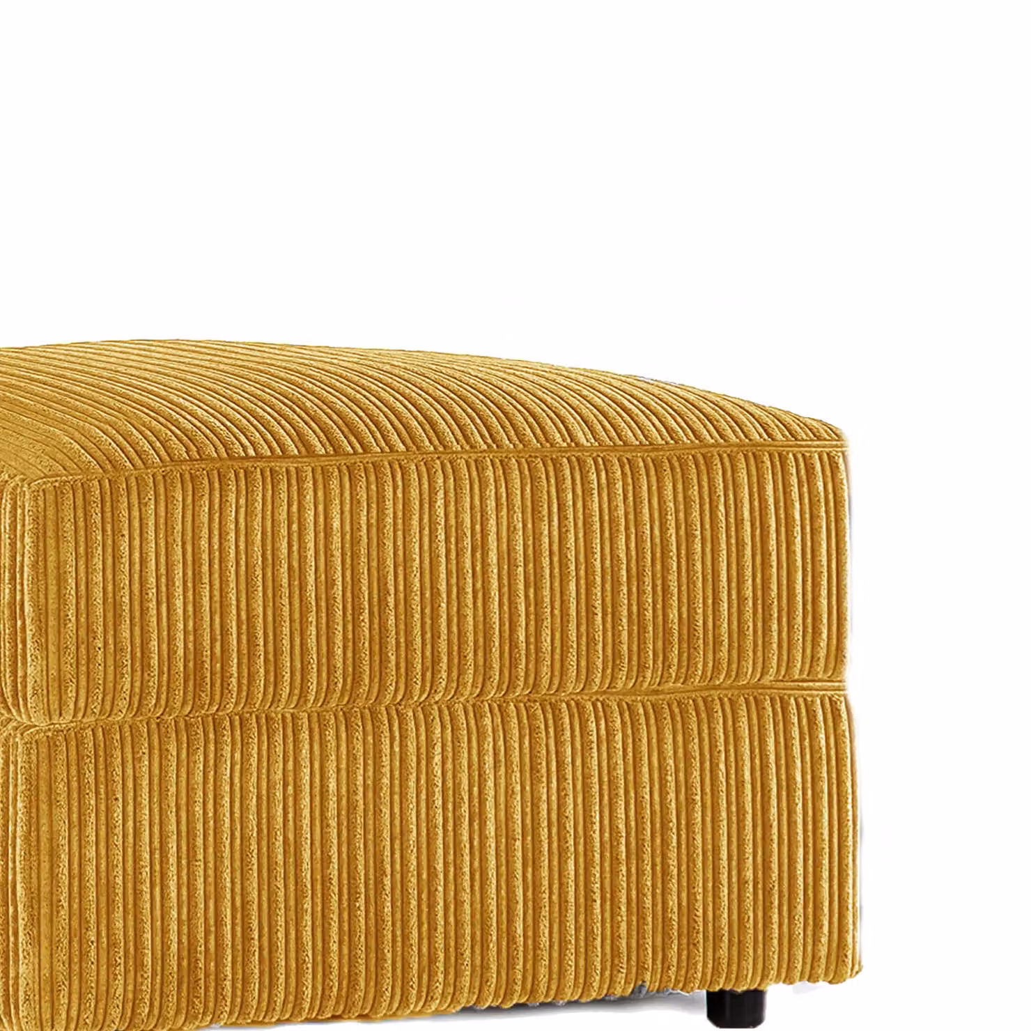 Furnishings For Less UK Luxor Delta Ferguson Soft Jumbo Cord Footstool in Mustard Yellow, W/D/H: 55 x 55 x 42 cm – 2