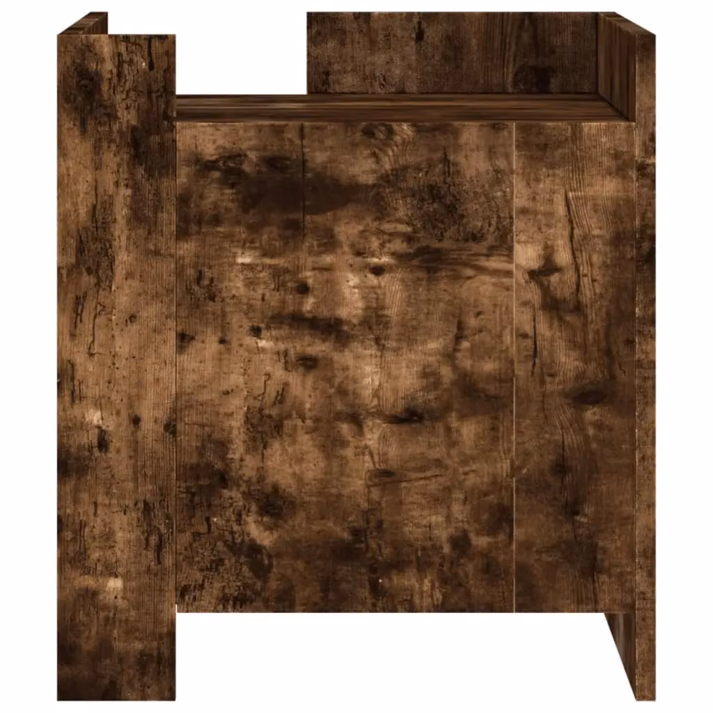 Berkfield Home Smoked Oak Bedside Cabinet in Brown, W/D/H: 45 x 50 x 50 cm – 4