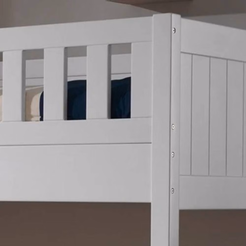 Stratus Interiors Louis Solid Wood Bunk Bed Frame in White or Grey, Size: 90 x 190 cm – 3
