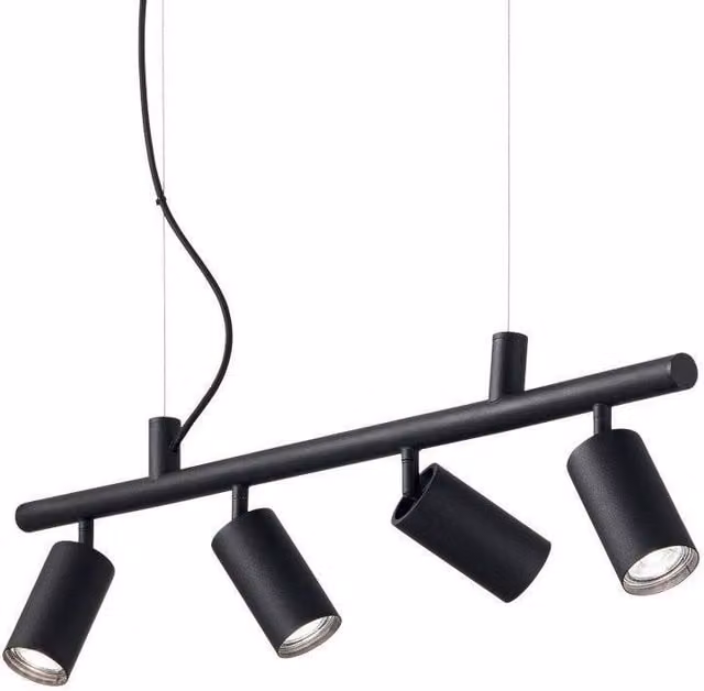 Netlighting Dynamite Black 4-Light Adjustable Spotlight Ceiling Pendant Lamp with GU10 LED Bulbs
