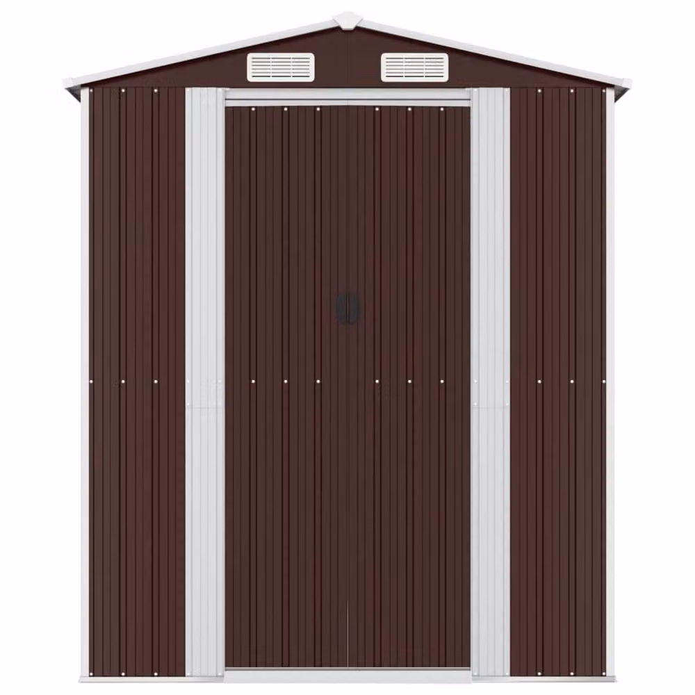 Berkfield Home Garden Shed in Dark Brown, Galvanised Steel, W/D/H: 192 x 855 x 223 cm – 3