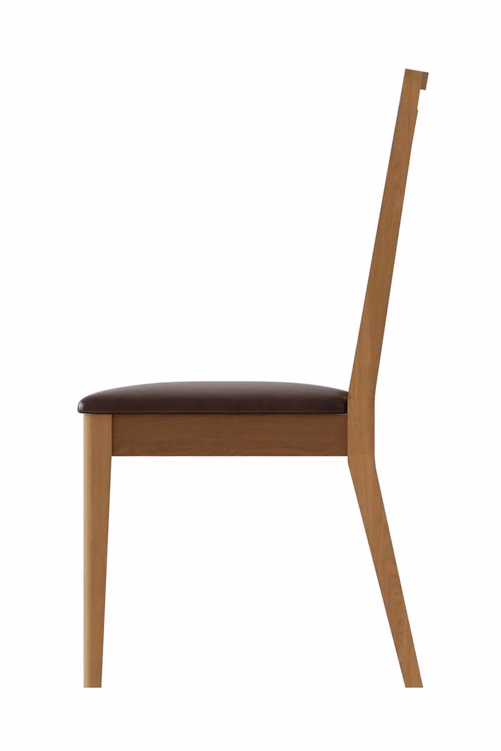 FWStyle Pair of Natural Oak Ladder Back Dining Chairs in Brown – 2