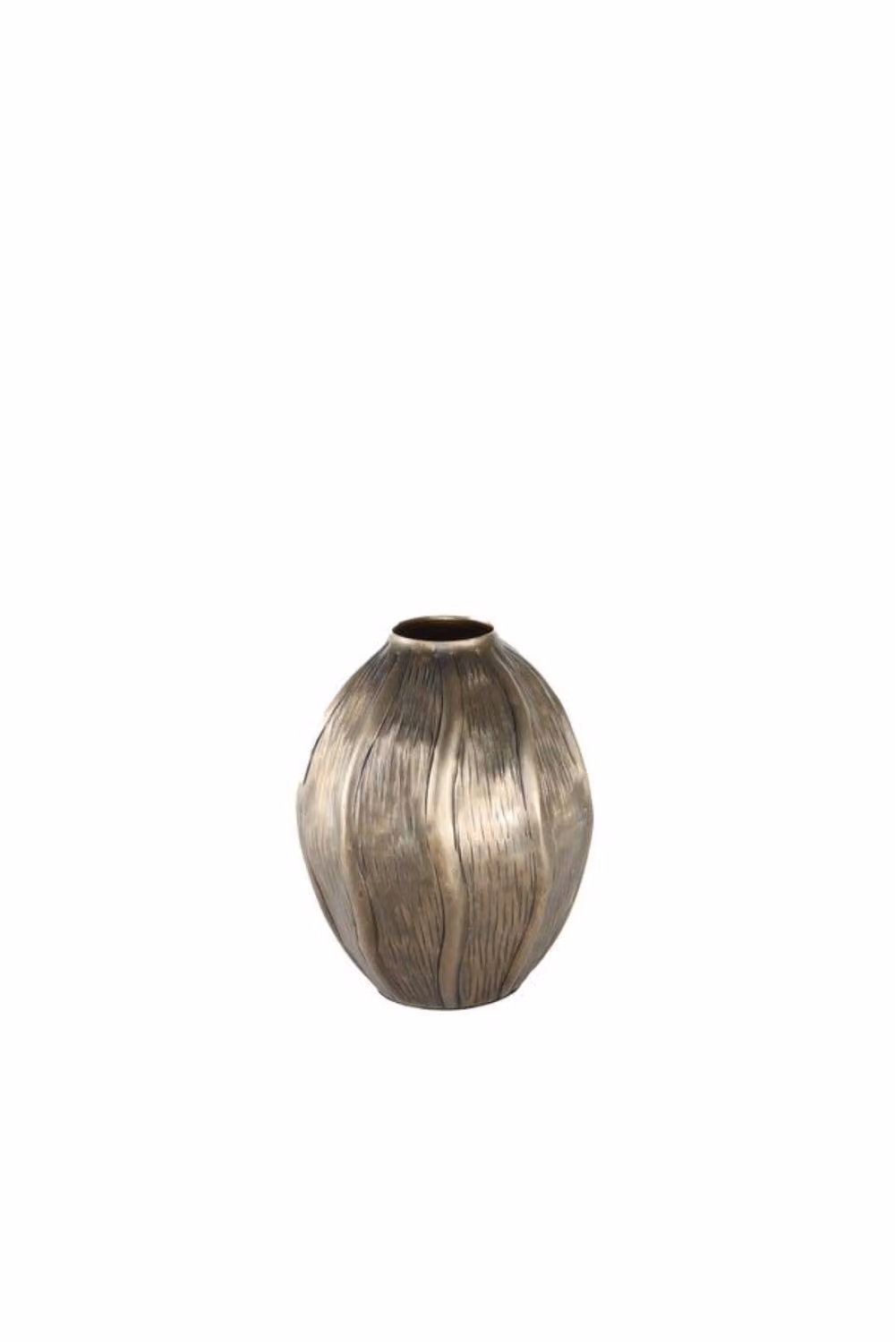KDMD Eros Seed Metal Vase in Antique Gold and Bronze, Height: 19 cm – 2