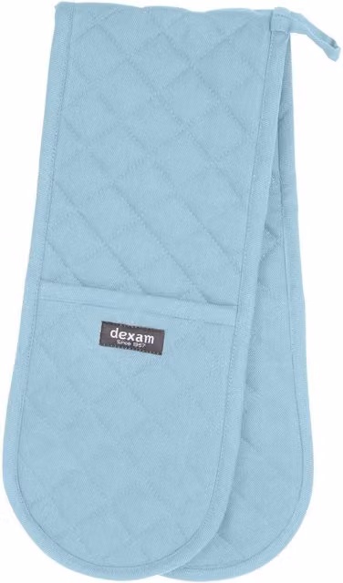 Dexam Love Colour Double Oven Gloves in Duck Egg Blue Cotton