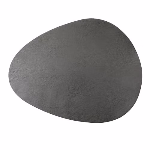 Mikasa Set of 4 Faux-Leather Pebble Placemats, Grey, W: 38 cm, D: 30 cm – 1