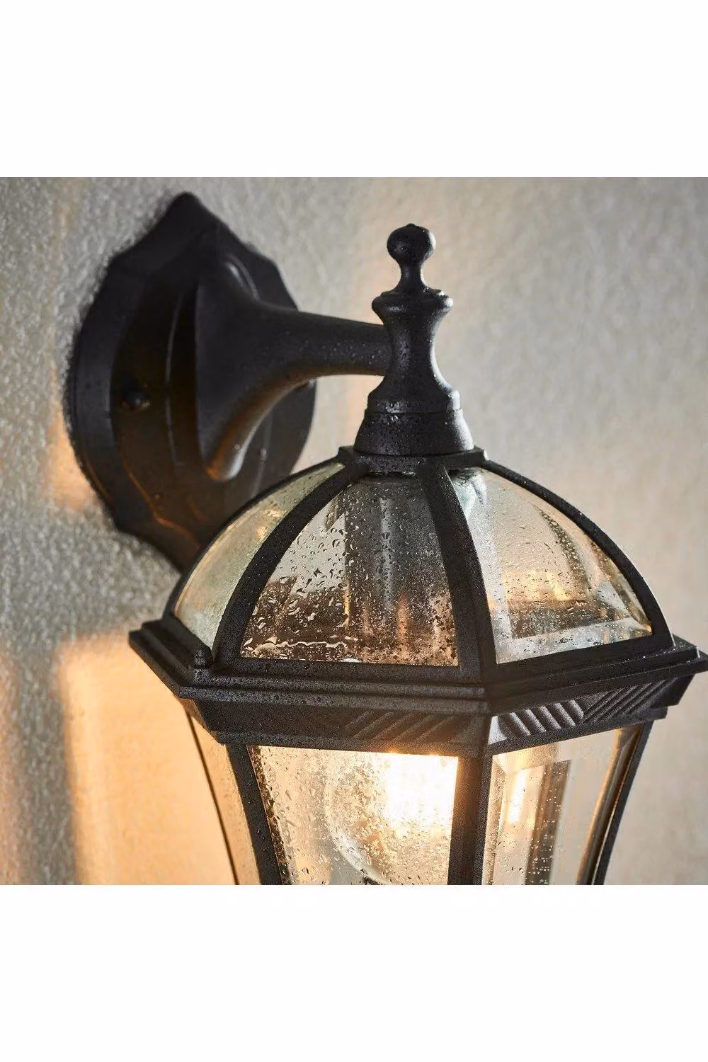 Netlighting Drayton Outdoor Wall Lantern in Black with Transparent Glass, IP44, E27 – 3
