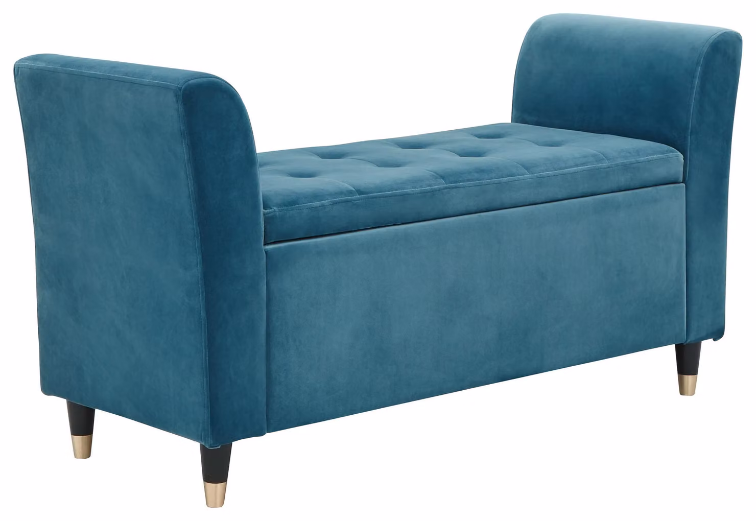 GFW Genoa Velvet Ottoman Window Seat in Petrol with Gold Details – 2