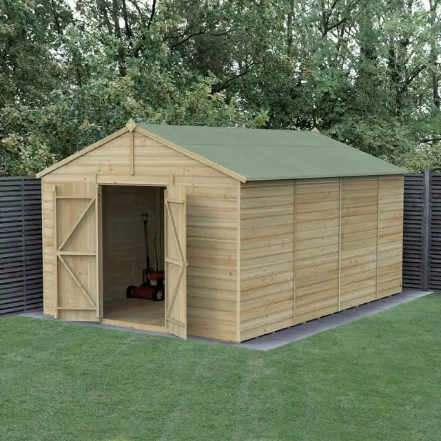 Beckwood Classic Apex Wood Shed in Green and Brown with Gable Roof