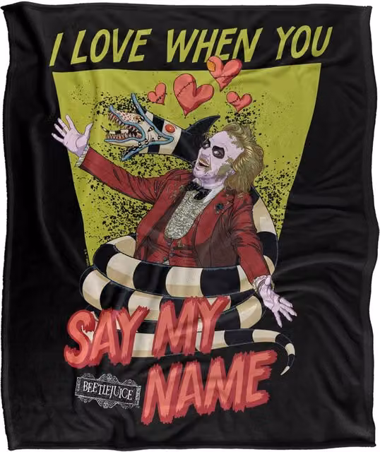 Warner Bros. Beetlejuice Same My Name Super Soft Silky Touch Fleece Throw Blanket, Multicolour, W: 91.44 cm x D: 147 cm – 5