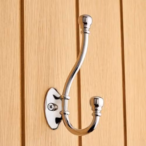 Decohooks Ball End Double Hat and Coat Hook, Polished Chrome – 2