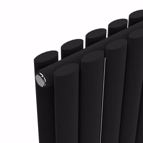 Lux Heat Black Oval Vertical Double Panel Designer Radiator H 160 cm x W 42 cm – 3