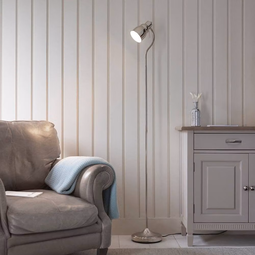 Netlighting Classic Flexi Task Floor Lamp in Silver with Bright Nickel Plate and 1x GU10 Socket – 2